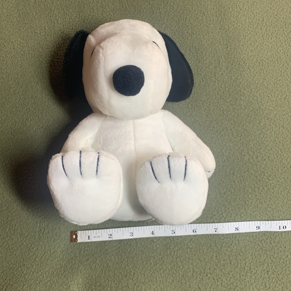 Stuffed Snoopy in sitting position by Peanuts Worldwide LLC. Approx 7” x 10”. - Picture 2 of 7